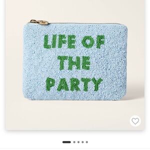 Kate Spade Beaded Clutch with Green Text